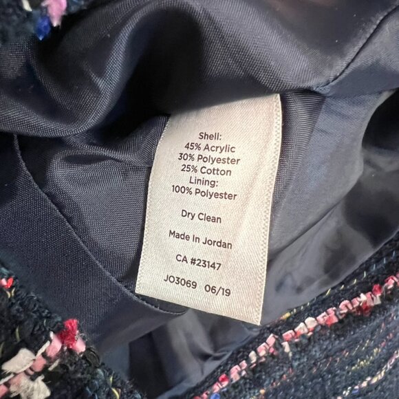 Talbots Navy Colorful Tweed Jacket 8 Medium - Picture 3 of 4